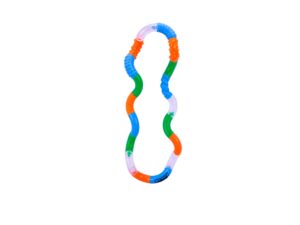 Tangle Toys – Textured Crazy Junior – Blauw Oranje Groen Transparant