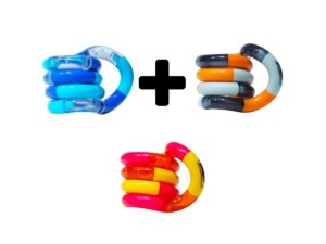 Tangle Fidget Classic Junior Blauw Oranje Rood Combi Deal