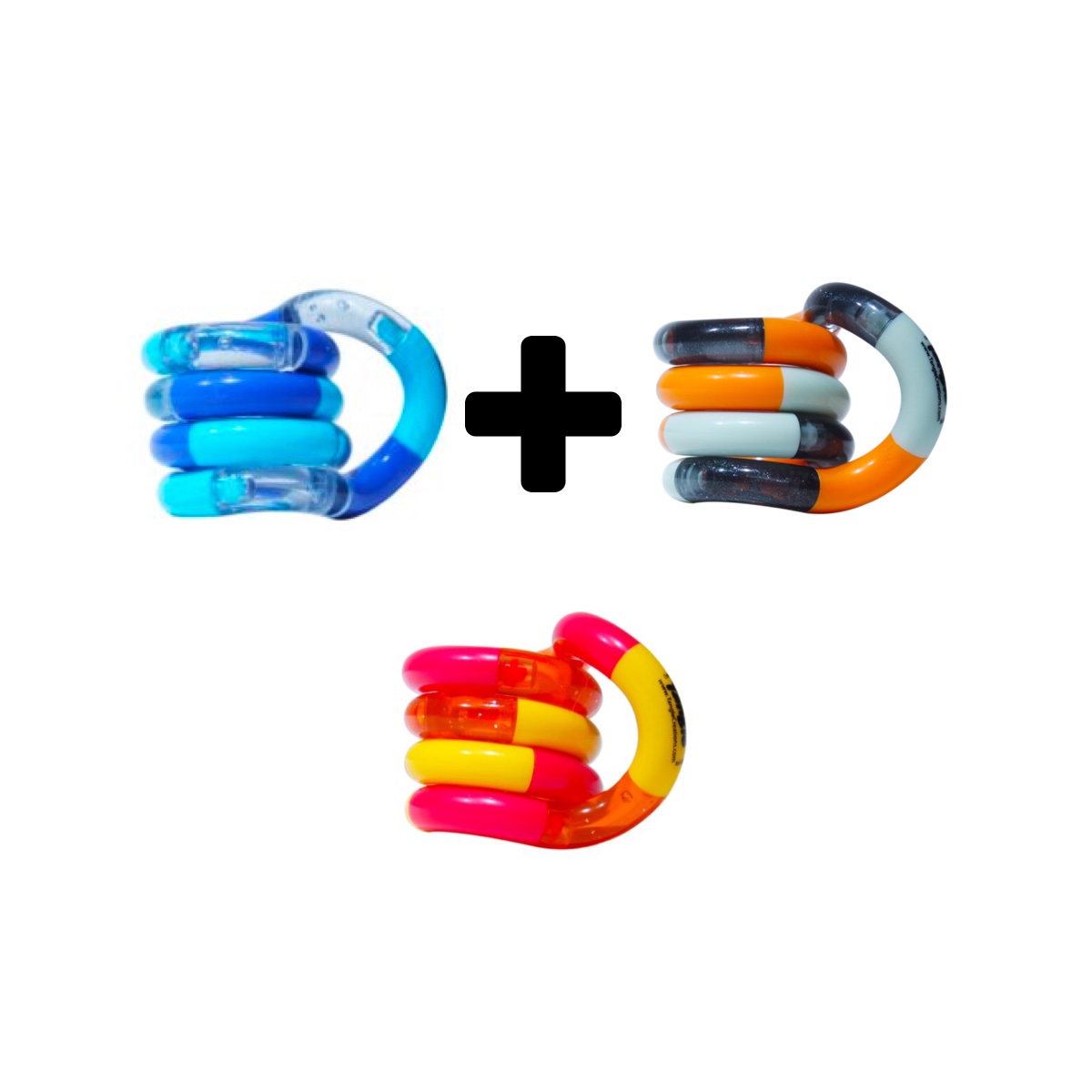 Tangle Fidget Classic Junior Blauw Oranje Rood Combi Deal